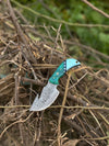 Elite Custom Handmade Damascus Steel Guthook Skinning Knife with Resin Handle - 7.5” Premium Blade with Leather Sheath