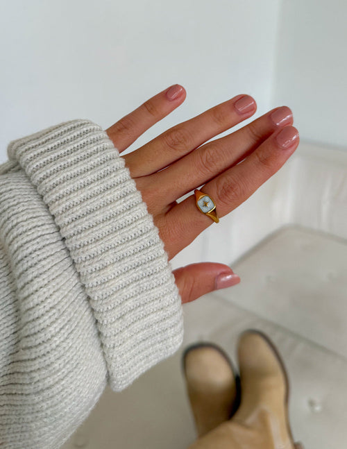 Enamel North Star Ring