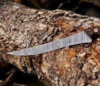 Fishing Fillet & Boning Knife – 13" Damascus Steel with Camel Bone & Rosewood Handle + Leather Sheath