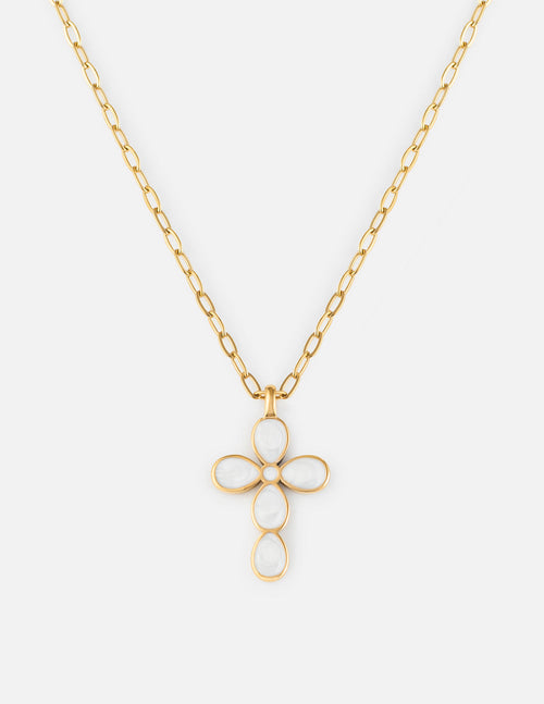 Eternal Light Cross Paperclip Chain Necklace