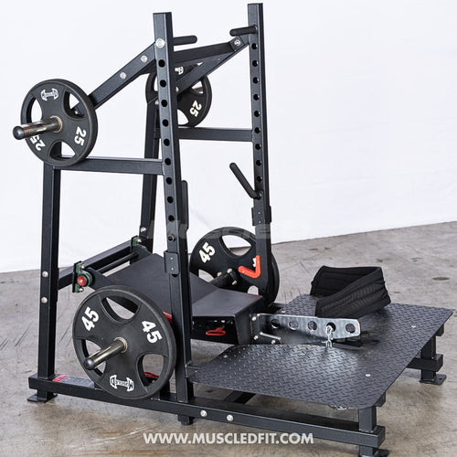 Excel Belt Squat - Muscle D Fitness - Plate Loaded Belt Squat w/ Plate Storage