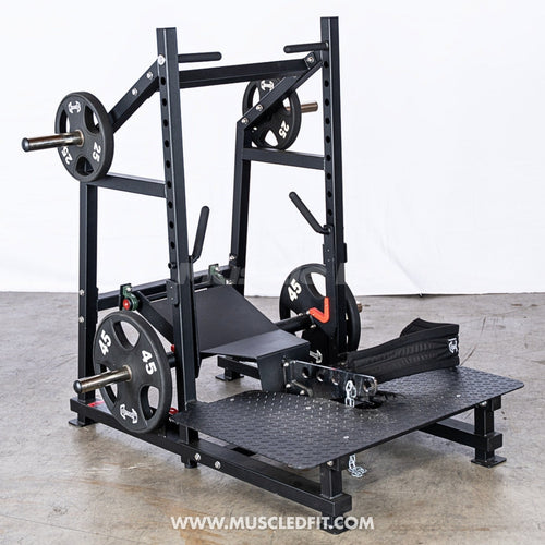 Excel Belt Squat - Muscle D Fitness - Plate Loaded Belt Squat w/ Plate Storage