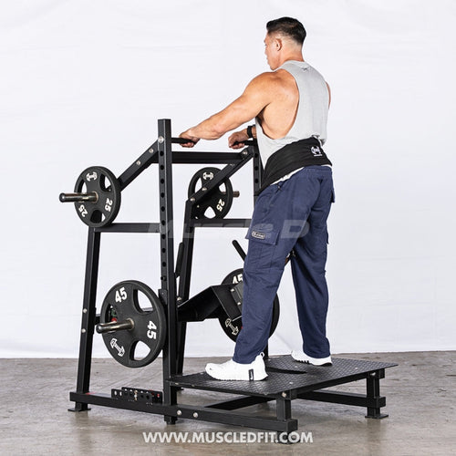 Excel Belt Squat - Muscle D Fitness - Plate Loaded Belt Squat w/ Plate Storage
