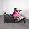 Excel Glute Line Hack Squat / Front Squat - Muscle D Fitness - Plate Load Squat Machine - Counter Balanced - Plate Storage Pegs