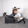 Excel Glute Line Hack Squat / Front Squat - Muscle D Fitness - Plate Load Squat Machine - Counter Balanced - Plate Storage Pegs