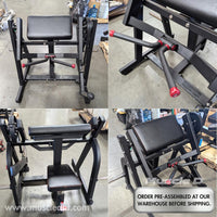 Excel Seated Biceps - Muscle D Fitness - Plate Load Arm Curl - Piston Assisted Seat Adjustment