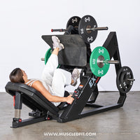 Excel Linear Leg Press - Muscle D Fitness - Plate Load Leg Press - Adjustable Back Pad - Plate Storge Pegs