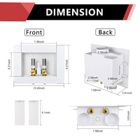 10 Pcs 1/2" PEX Expansion (F1960) Inlet, Washing Machine Outlet Box, Single Control Valve, with SS Hammer Arrestor