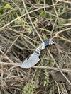 Exquisite Custom Handmade Damascus Steel Guthook Skinning Knife with Unique Resin Handle - 7.5” Blade with Leather Sheath