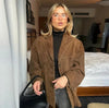Timeless Suede Princess Jacket - Chic Mocha and Latte Retro Jacket for Women