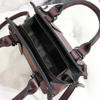 Vintage Leather Handbag Shoulder Bag | Luxury Handcrafted with Zipper Closure