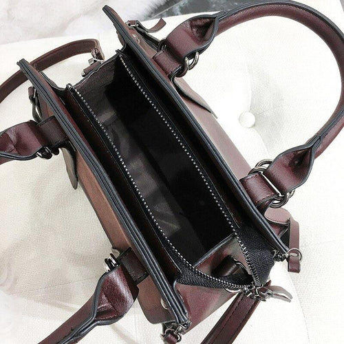Vintage Leather Handbag Shoulder Bag | Luxury Handcrafted with Zipper Closure