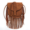 Dakota Tasseled Boho Leather Bag - Trendy Large Tassel Shoulder Bag