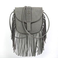 Dakota Tasseled Boho Leather Bag - Trendy Large Tassel Shoulder Bag
