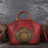 Mandala Embossed Leather Shoulder Bag