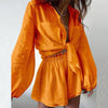 Casual Ruffled Edge Shorts Shirt Set | Country Girl Style for Spring & Summer