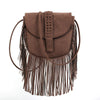 Dakota Tasseled Boho Leather Bag - Trendy Large Tassel Shoulder Bag