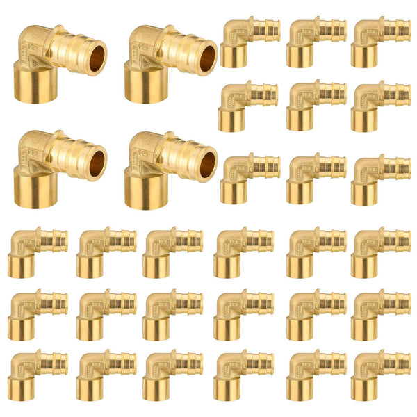 30 Pcs PEX A Expansion 1/2" PEX x 3/4" Female Sweat F1960Elbow Wholesale
