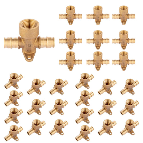 30 Pcs PEX A Expansion 1/2" PEX x 1/2" PEX x 1/2" Female NPT Drop Ear Tee Wholesale