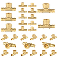 30 Pcs PEX A Expansion 1/2" PEX x 1/2" PEX x 1/2" Female Threaded F1906 Tee Wholesale