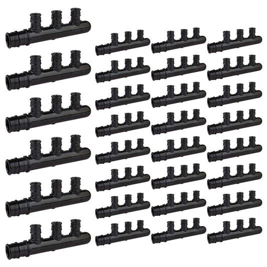 30 Pcs PEX A Expansion 3/4" x 1/2" Open Manifold (3 port) Wholesale