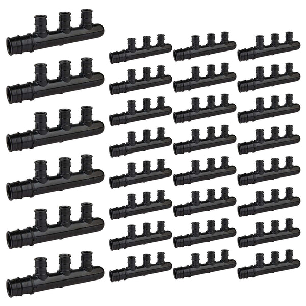 30 Pcs PEX A Expansion 3/4" x 1/2" Open Manifold (3 port) Wholesale