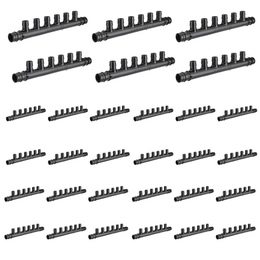 30 Pcs PEX A Expansion 3/4" x 1/2" Open Manifold (6 port) Wholesale
