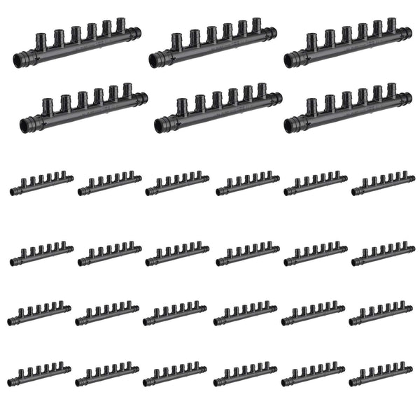 30 Pcs PEX A Expansion 3/4" x 1/2" Open Manifold (6 port) Wholesale
