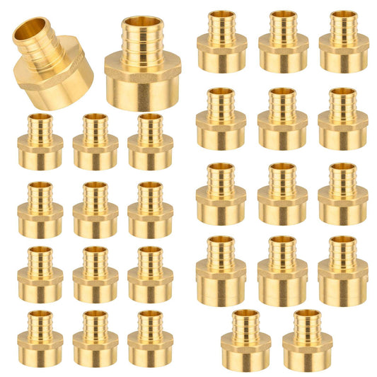 30 Pcs PEX-B Crimp 3/4" PEX x 3/4" Female Threaded Adapter (Lead Free)