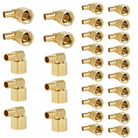 30 Pcs PEX-B Crimp 1/2" PEX x 1/2" Female NPT Metal Swivel Elbow (Lead Free)