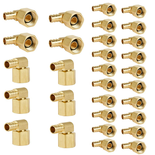 PEX-B Crimp 3/4" PEX x 3/4" Female NPT Metal Swivel Elbow (Lead Free)