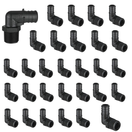 30 Pcs PEX-B Crimp 1/2" x 1/2" Male PPSU Elbow