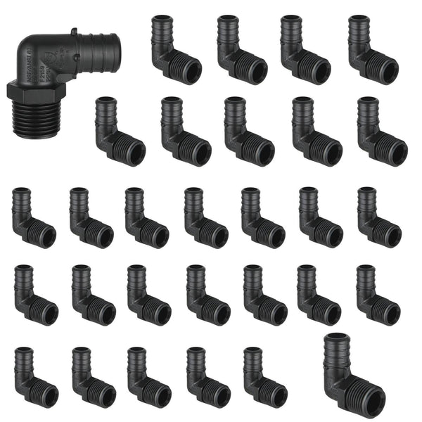 30 Pcs PEX-B Crimp 3/4" x 3/4" Male PPSU Elbow
