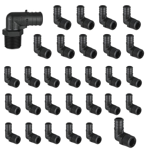 30 Pcs PEX-B Crimp 3/4" x 1/2" Male PPSU Elbow