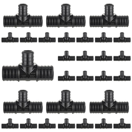 30 Pcs PEX-B Crimp 3/4" x 3/4" x 1/2" PPSU Tee