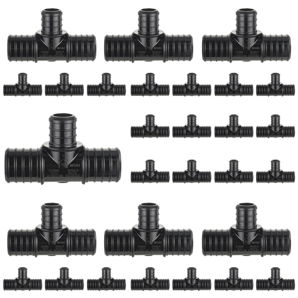 30 Pcs PEX-B Crimp 3/4" x 3/4" x 1/2" PPSU Tee