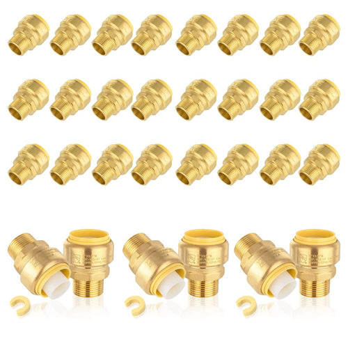 1/2" x 3/4" M Push Fit Male Adapter