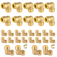 30 Pcs 1/2" x 1/2" Push Fit Elbow
