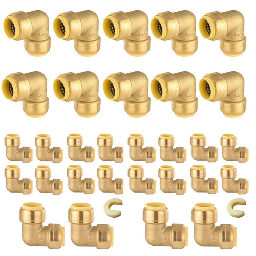 30 Pcs 3/4" x 3/4" Push Fit Elbow