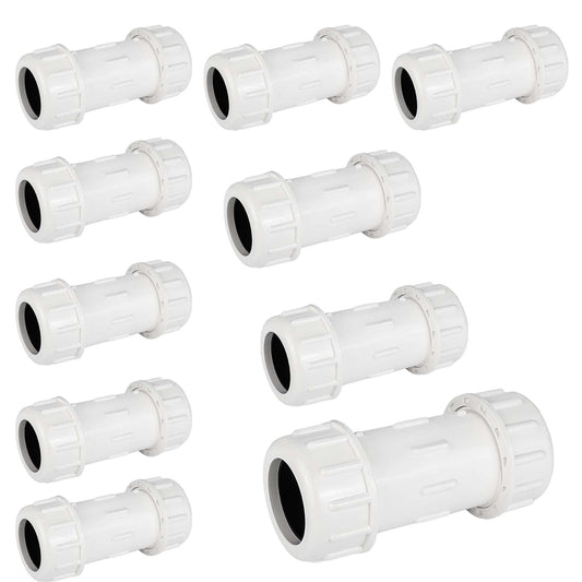 10 Pcs 1-1/4" PVC Compression Coupling
