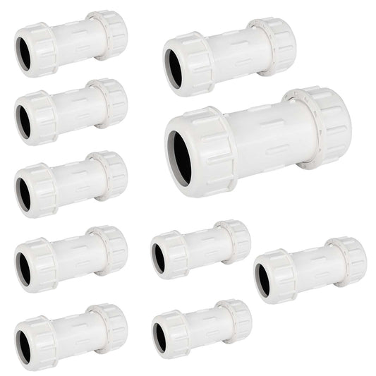 10 Pcs 6" PVC Compression Coupling