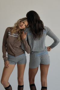 Cashmere Wool Stripe Cardigan