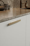 Brushed Bronze "Facet" Drawer Pulls Euro • Knobs