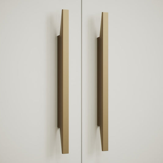 Brushed Bronze "Facet" Drawer Pulls Euro • Knobs