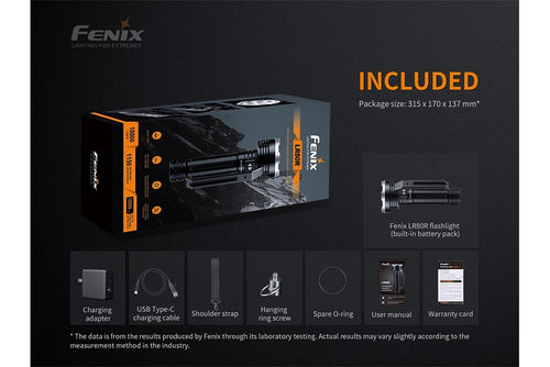 Fenix LR80R Rechargeable LED Searchlight - 18000 Lumens