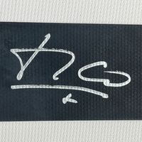 Framed Autographed/Signed Luis Figo 35x39 Real Madrid White Soccer Jersey Beckett BAS COA