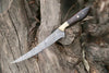 Damascus Fillet Knife – 13" Rosewood Handle & Leather Sheath