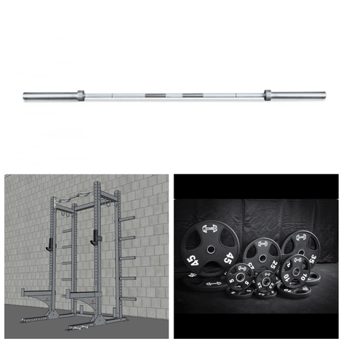TGrip Commercial Half Rack Complete Kit - 3x3 Steel - Functional Multi-Grip Pull-Up - Bar & Plate Storage - J-Hooks
