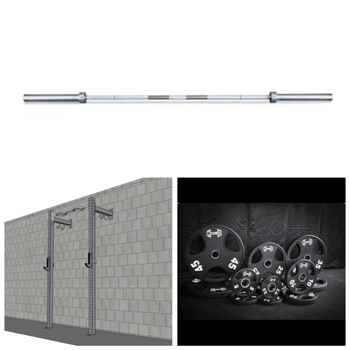TGrip Commercial 4' Low Profile Wall Mount Rig Fitness Kits - 3x3 Steel - Functional Multi-Grip Pull-Up - Sandwich Style J-Hooks