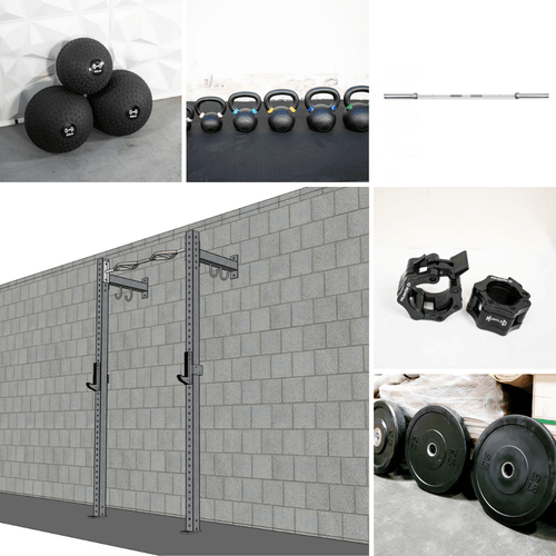 TGrip Commercial 4' Low Profile Wall Mount Rig Fitness Kits - 3x3 Steel - Functional Multi-Grip Pull-Up - Sandwich Style J-Hooks